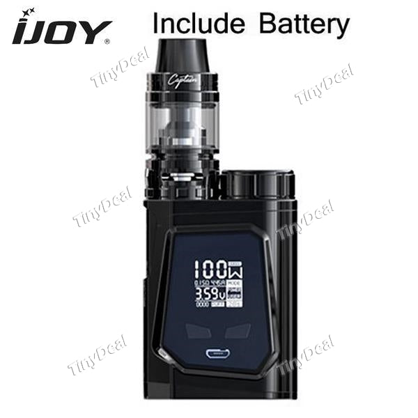 Authentic IJOY CAPO 100 100W TC VW APV Box Mod Captain Mini 3.2ML Tank Full Kit - Black