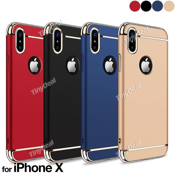 Frosted Full Cover Electroplated PC Case Back Cover Shockproof for iPhone X