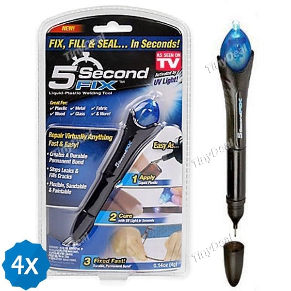 4pcs 5 Second fix UV Light Repair Pen Liquid Plastic Glue Metal Wood Glass Tool Welding Pen