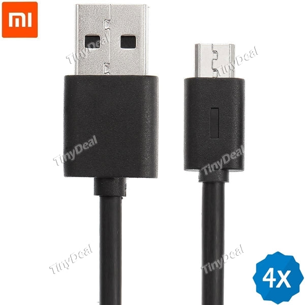 4pcs 1.2M Black Xiaomi USB Data Cable for Cellphones Xiaomi Digital Product