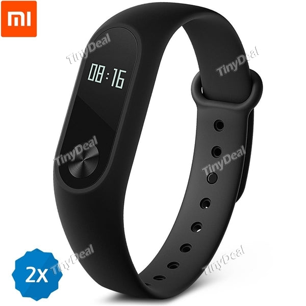 2pcs Xiaomi Miband 2 Mi Band Time Display Touch Call Sedentary Reminder Heart Rate Monitor Activity Trackers