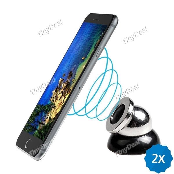 2pcs Universal Magnetic Cell Phone Dashboard Car Mount Holder Kit for iPhone 6s Samsung Galaxy S7