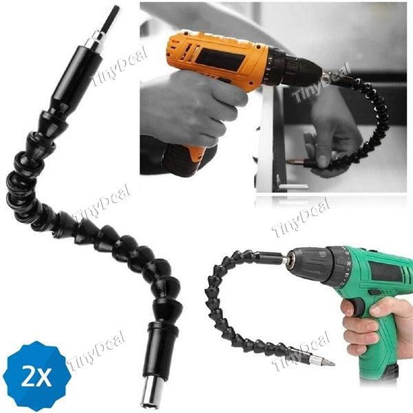 2pcs Screwdriver Extension Drill Bits Flexible Drill Bit Holder Shaft Connecting Link for Electronic Drill Connection