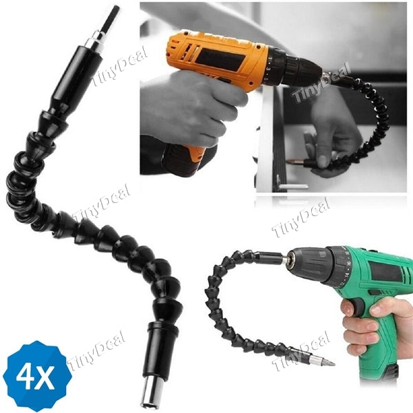 4pcs Screwdriver Extension Drill Bits Flexible Drill Bit Holder Shaft Connecting Link for Electronic Drill Connection