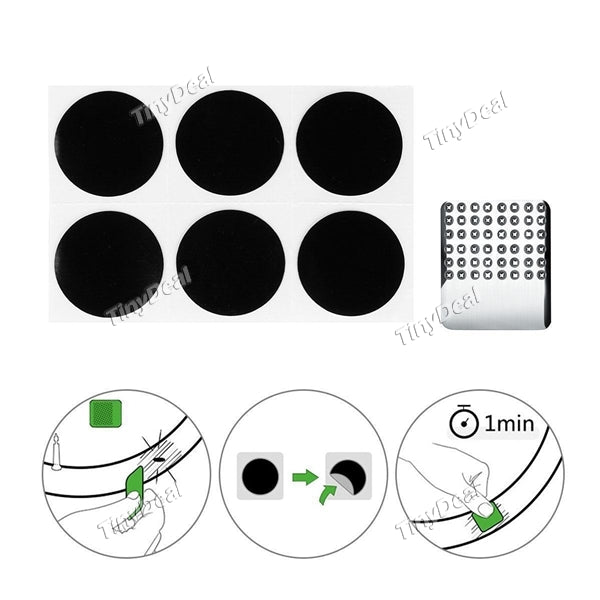 2pcs Glue-Free Bicycle Tire Repair Kit 6PCS/1Set Patch With Metal Rasp for Universal Bike MTB Bicycle