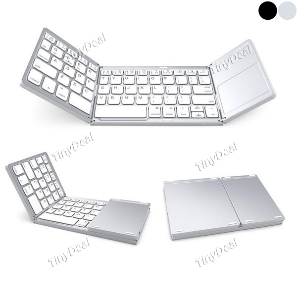 B033 Ultra Thin Mini Bluetooth 3.0 Foldable Keyboard Touchpad Three Layers with Battery for Windows iOS Android
