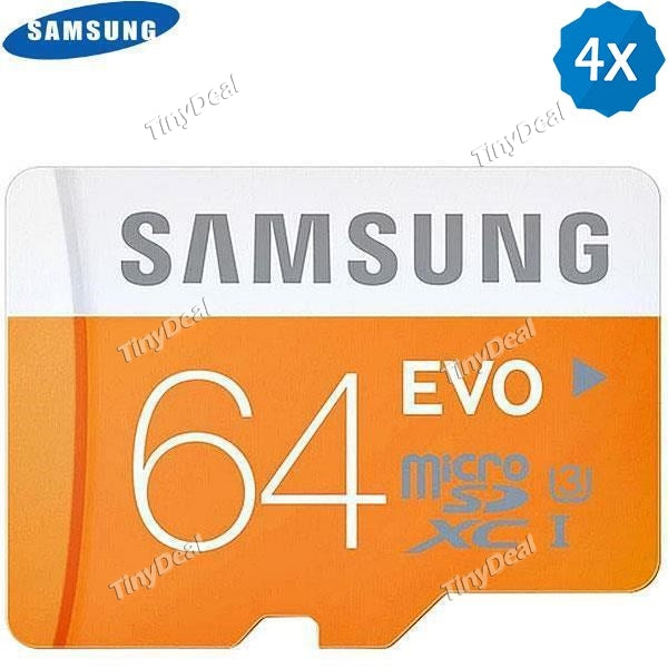 4 Pcs SAMSUNG 64GB EVO Class 10 MicroSDXC UHS-3 4K up to 100MB/s Memory Card