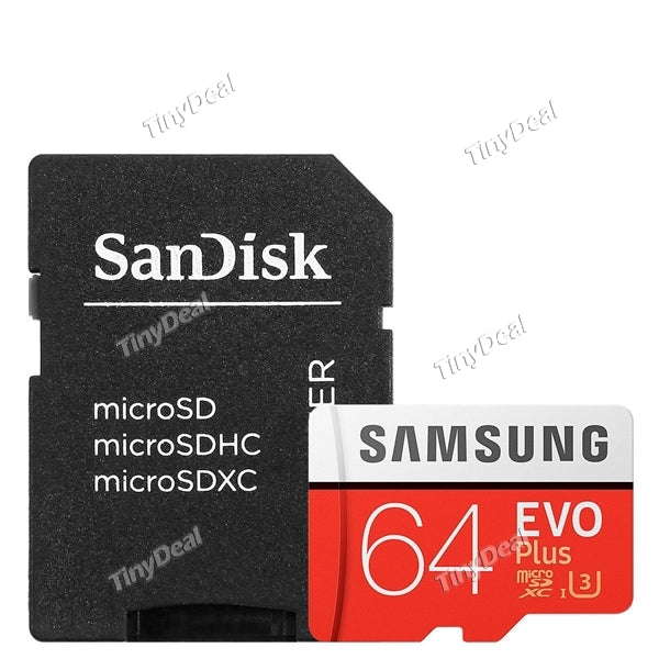 SAMSUNG 64GB EVO Plus Micro SDXC UHS-3 Up To 100MB/s Memory Card + SanDisk MicroSD MicroSDHC MicroSDXC Card Adapter