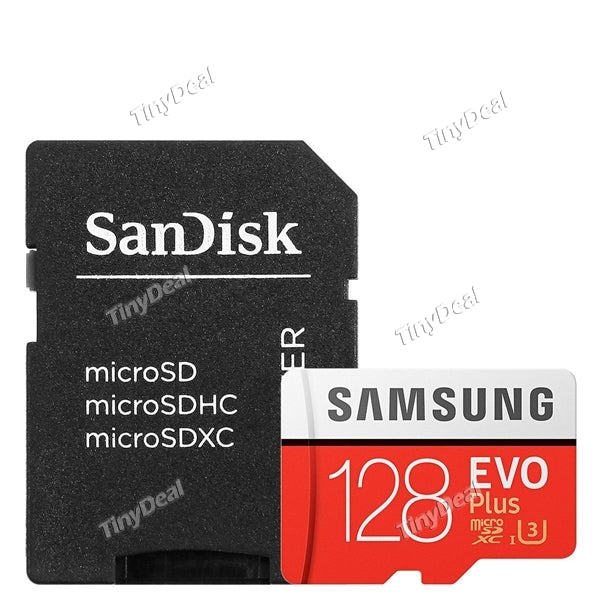 SAMSUNG 128GB EVO Plus Micro SDXC UHS-3 Memory Card + SanDisk MicroSD Card Adapter