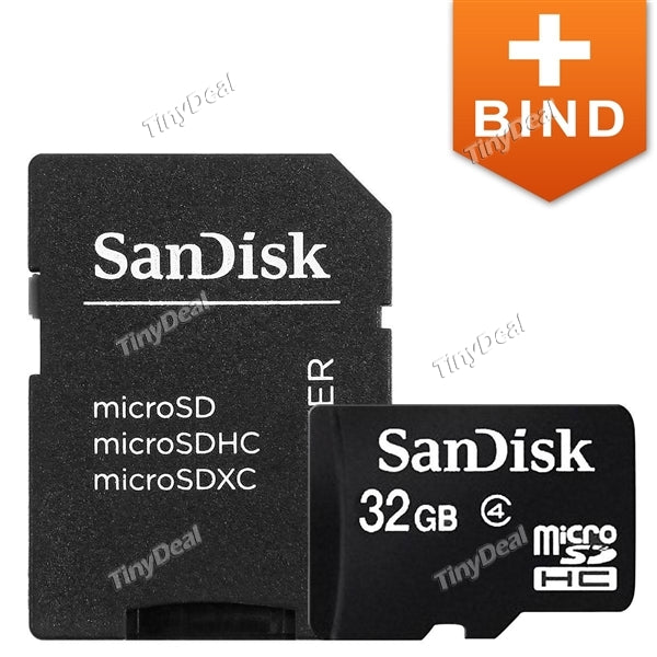 SanDisk 32GB Class 4 Micro SDHC Memory Card + SanDisk microSD microSDHC microSDXC Card Adapter
