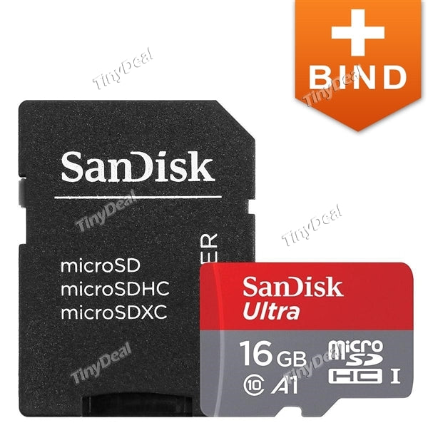 SanDisk A1 16GB UHS-I/Class 10 up to 98MB/s Micro SDHC Memory Card + microSD microSDHC microSDXC Card Adapter