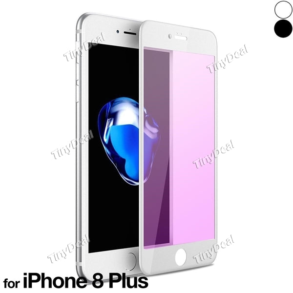 Apple iPhone 7 Plus/8 Plus 5.5'' Anti Blue Light Carbon Fiber Soft Edge Purple Light Full Cover Tempered Glass Screen Protector