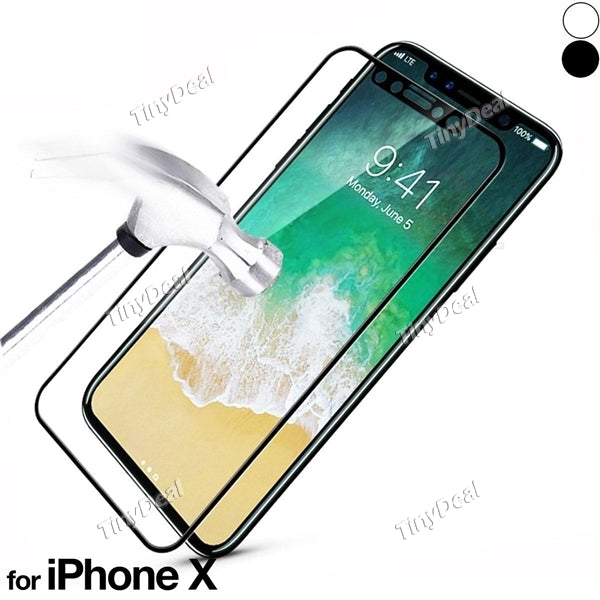 5D 9H Scratch Resistant Full Cover Tempered Glass Screen Protector Anti-Fingerprint For iPhone X