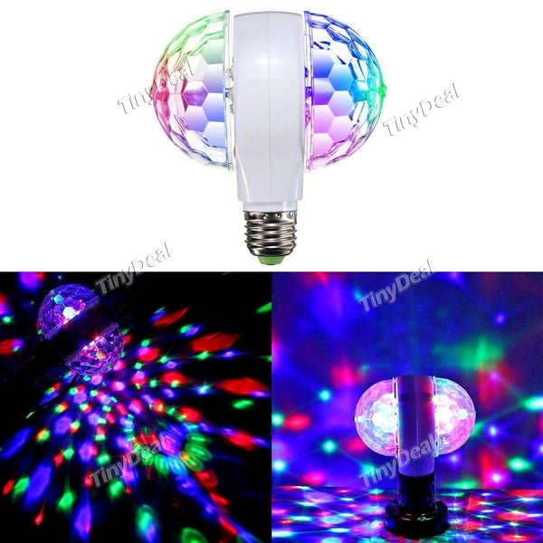 Double Bulb Head Lamp Rotating LED Strobe Bulb Multi-Color Crystal Stage Light f KTV Disco Party Decor Lamp