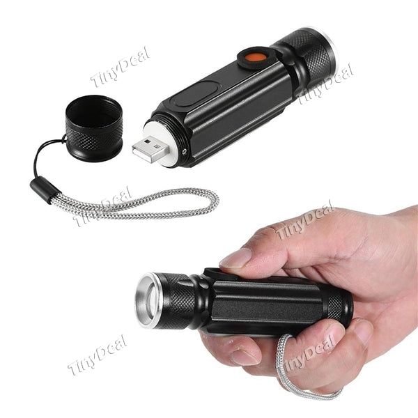 Waterproof LED Tactical Flashlight T6 Chip Lantern Torch USB Rechargeable Lights Magnet Camping Lamp Design