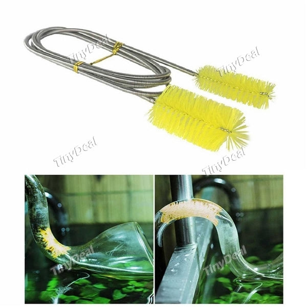 Aquarium Water Filter Pipe Air Tube Stainless Steel Cleaning Brush Flexible Double Ended Hose Brush (61 inch)
