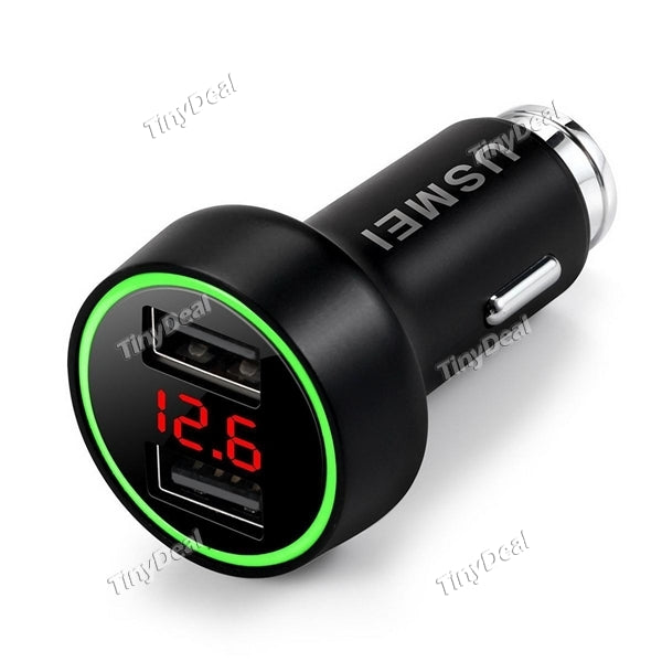 USMEI C7 Car Charger Zinc-alloy LED breathing lamp Fast Charging Dual USB 3.6A Charger for Smartphones