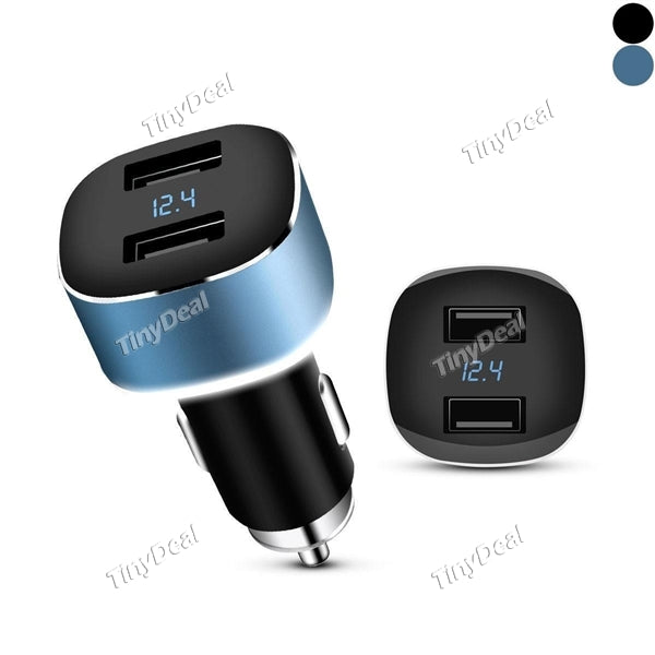 Car Charger Dual USB 4.8A LED Car Battery Voltmeter Charging Current Fast and Safe Charger for Smart Devices
