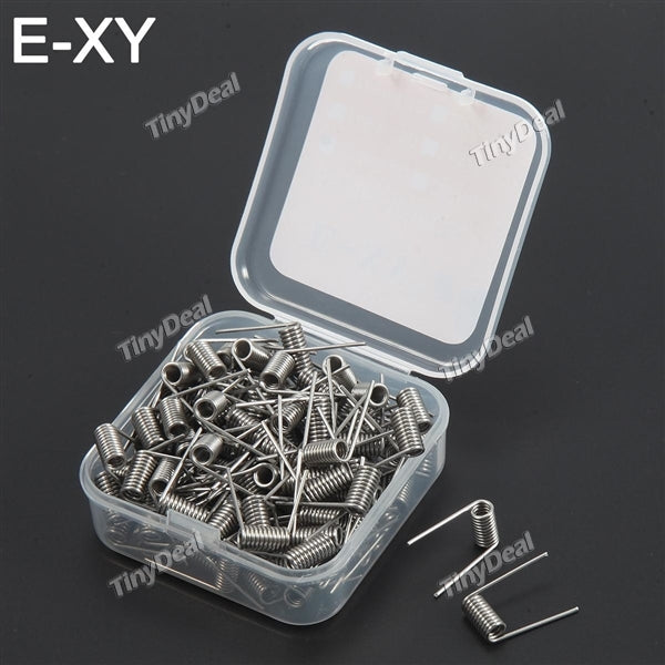 100 x E-XY 316L 20GA 0.2ohm Stainless Steel Pre-coiled Wire Coil for RTA RDA RBA Coil Building (100-Pack)