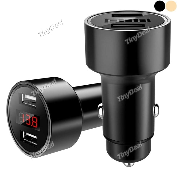 YAOMAISI Y-03 Dual USB Port 3.1A Quick Charge Car Charger with LED Digital Screen for Mobile Phone Car Charger