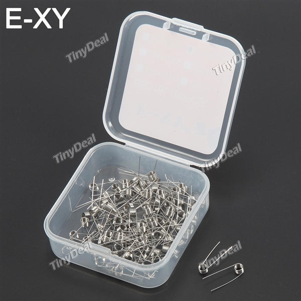 100 x E-XY 316L 30GA 1.5ohm Stainless Steel Pre-coiled Wire Coil for RTA RDA RBA Coil Building (100-Pack)