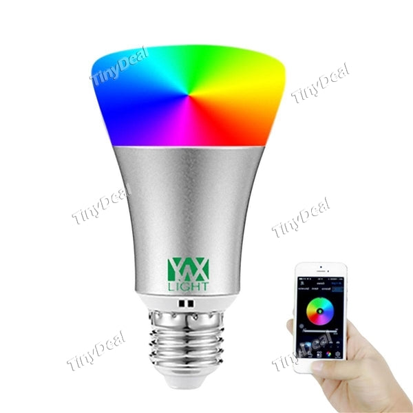 YWXLIGHT E27 5W Bluetooth LED App Controlled Light Bulb Dimmable Multicolored Color Changing Globe Bulb