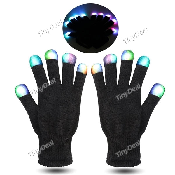 LED Gloves Party Light Show Gloves 6 Light Flashing Modes Dancing Gloves f Clubbing Rave Birthday Party
