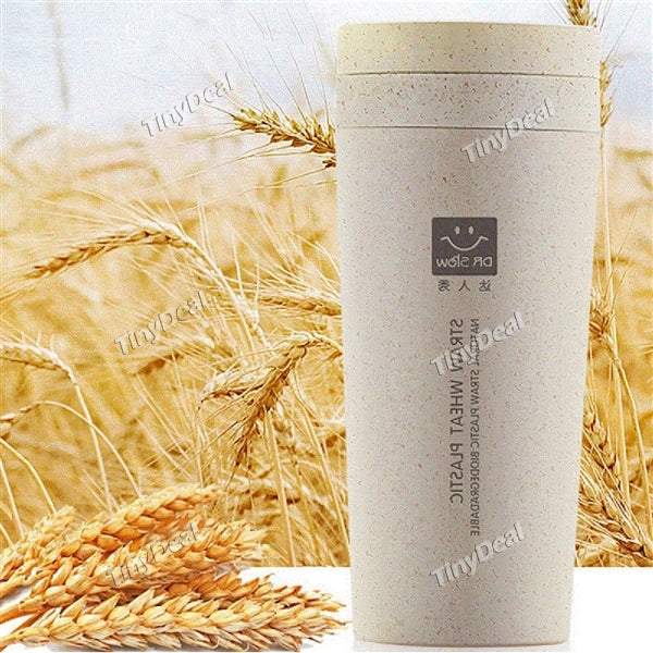 Insulation Wheat Straw Mug Environmental Protection Water Bottle Creative Portable Double Layer Coffer Cup