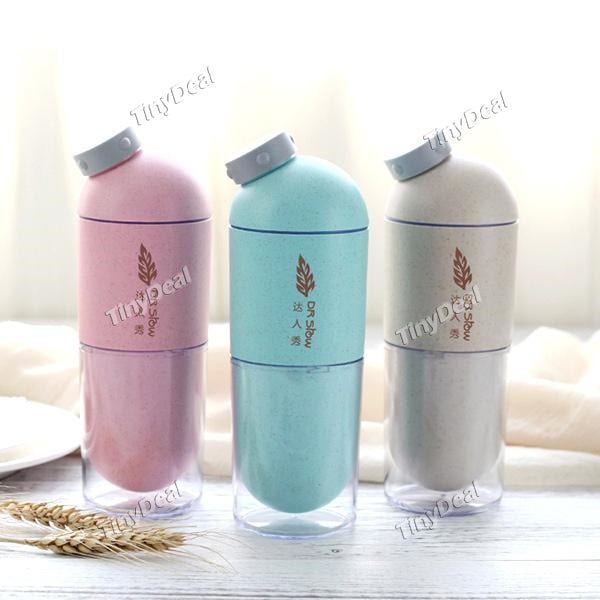 Creative Portable 500ml Capsule Wheat Straw Mug Home Outdoors Sports Mug Office Coffee Tea Water Bottle Cups