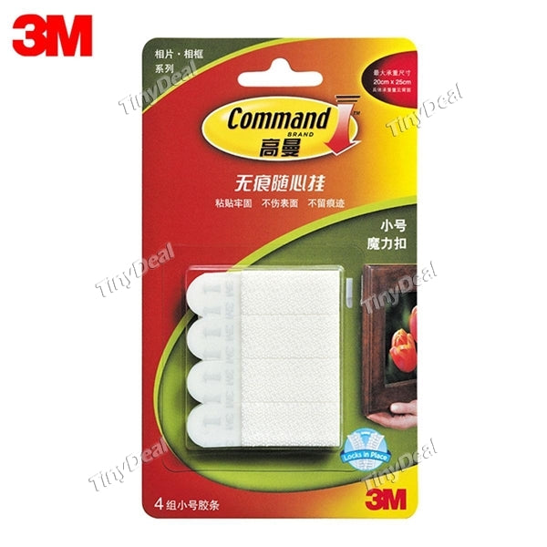 Command 3M Picture & Frame Hanging Strips Sets White Heavy Duty Large Interlocking Fastener Hanger Strip Kits