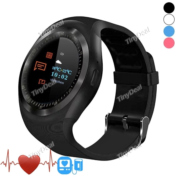 Y1 Plus SIM Card MTK2502D 32M+32M Bluetooth Call SMS Reminder Heart Rate Monitor Smart Watch Phone