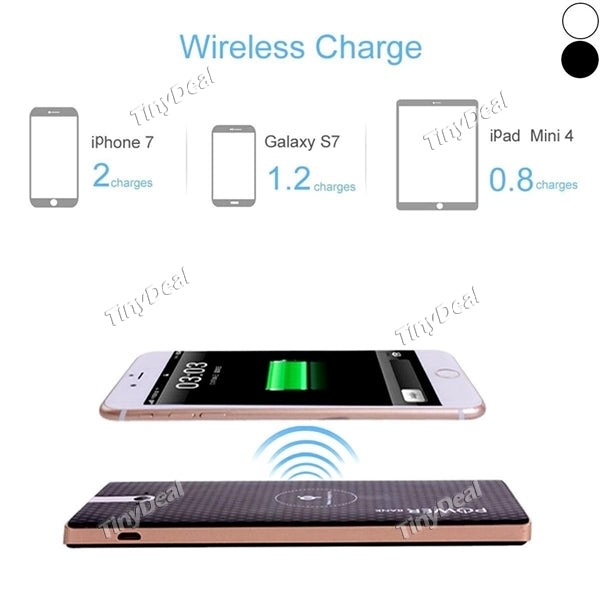Qi Power Bank 8000mAh and Wireless Charger with Type -C Port f iPhone 8 Samsung Galaxy Note 8 & Other Devices