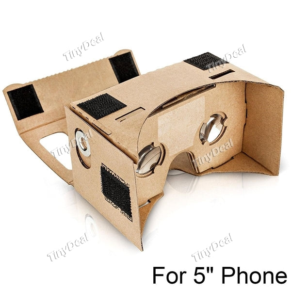 5" Google Cardboard 3D VR Virtual Reality DIY Glasses Compatible w Android & Apple Easy Setup Machine