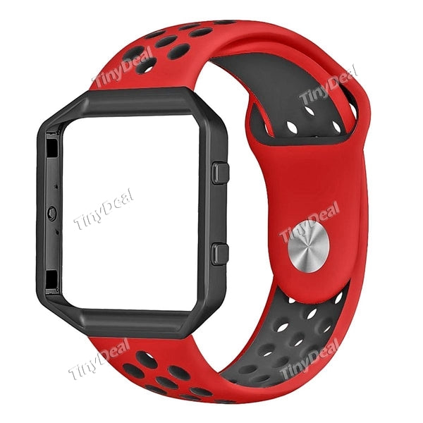 Sport Soft Silicone Replacement Strap Bright Color Wristband with Frame for Fitbit Blaze Smart Watch