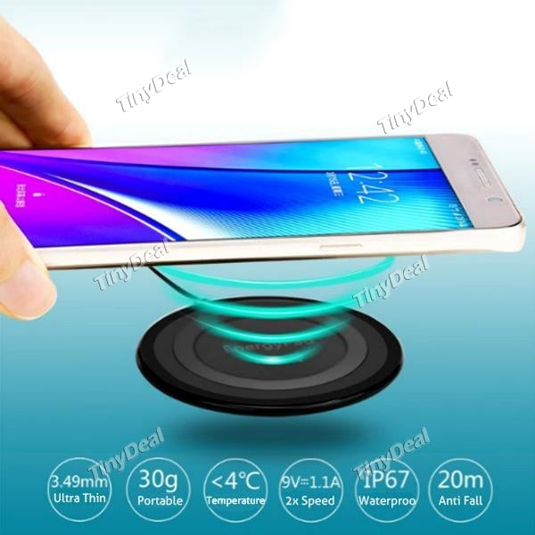 0.14'' Thin EnergyPad Fast Wireless Charger Pad f iPhone X/ 8/ 8 Plus/ Samsung S8/ S8 Plus/ Note 8 And More Qi Enabled Devices