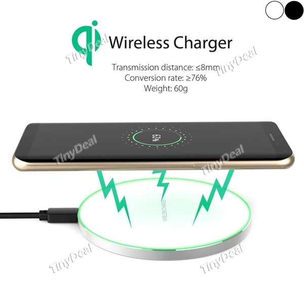 C1 5V 2A Ultra Slim Wireless Charger Pad Fast Charging for iPhone X / 8 / 8 Plus & Qi-enabled Devices