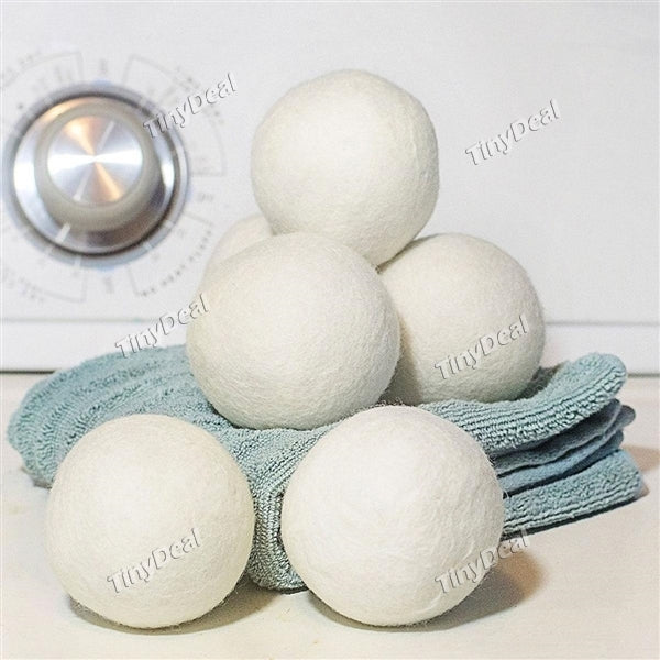 Laundry Wool Dryer Balls Anti-Static Cling Reduce Drying Time Reusable Over 1,000 Load Natural Fabric Softener