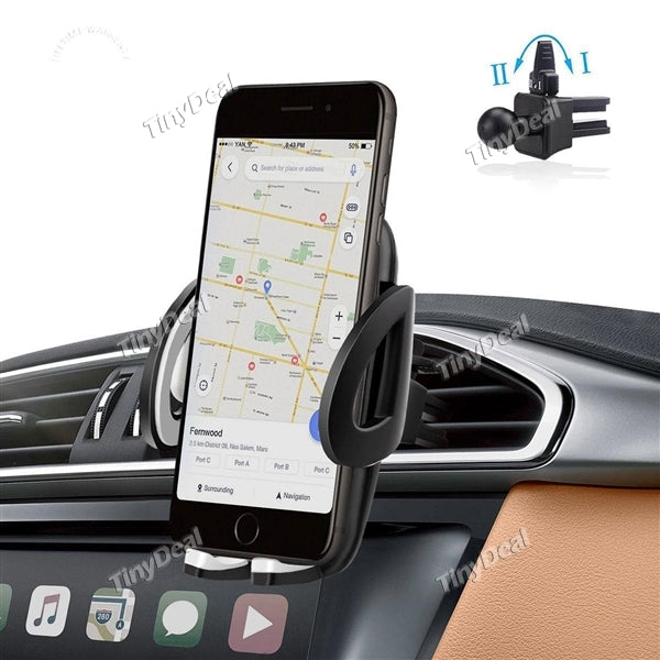 Air Vent Phone Holder Car Mount w 360 Degree Rotation Cradle for iPhone Samsung & Most 1.9'' - 3.7'' Smartphones