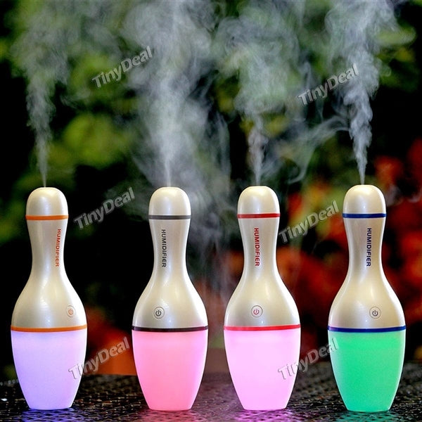 Creative Bowling Humidifier USB Mist Maker Colorful Light for Household Office Car