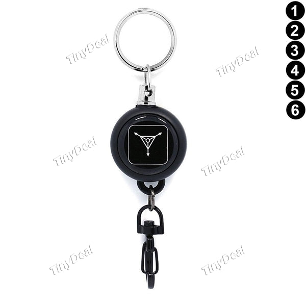 TAD High Elasticity Retractable Wirerope Anti-lost Steel Rope Burglar Keychain Retractable Quickdraw Key Ring