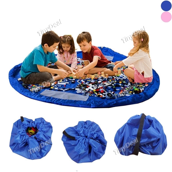 Large 60" Diameter Clean up Children Toys Baby Pouch Storage Bag Organizer Kids Play Floor Mat Toy Portable Holder Rug
