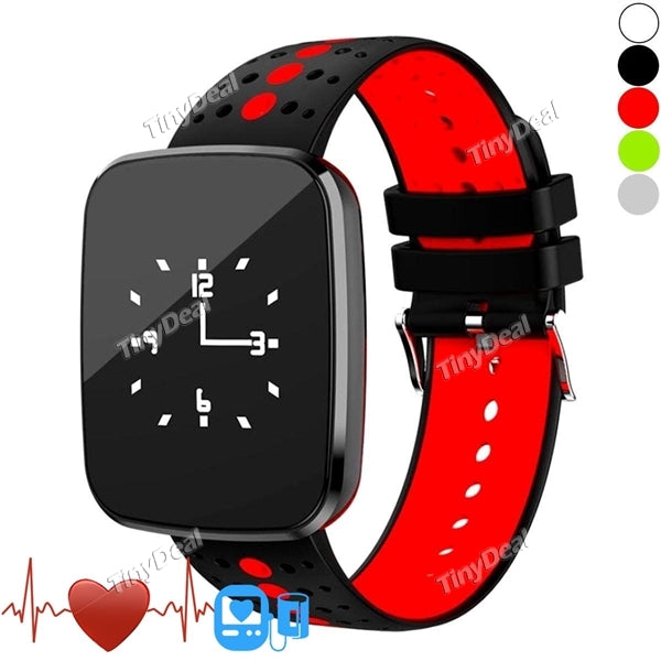 V6 Smart Watch IP67 0.96'' Square Smart Wristband Heart Rate Blood Pressure Monitor Waterproof Fitness Tracker