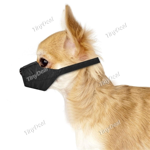 Pet Dog Nylon Adjustable Mask Bark Bite Soft Mouth Muzzle Grooming Anti Stop Chewing for Small Large Dog Black