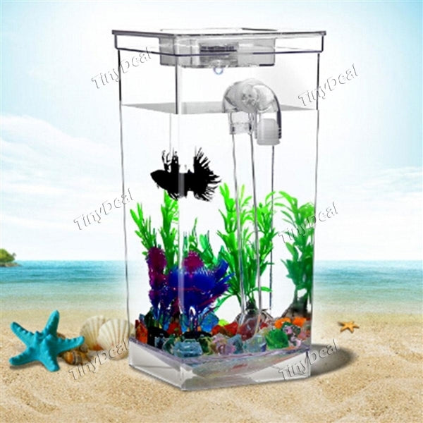 Self-Cleaning Fish Tank Self-Cleaning Betta Aquarium - Complete Aquarium Setup Gravity Flow Fish Tank Clean Aquarium