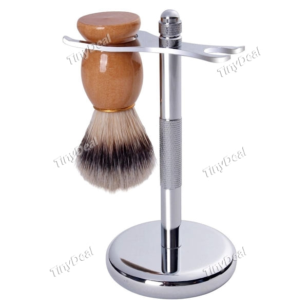 Silver Razor and Brush Stand Oak Leaf Shaving Brush Stand for Razor and Brush Bathroom