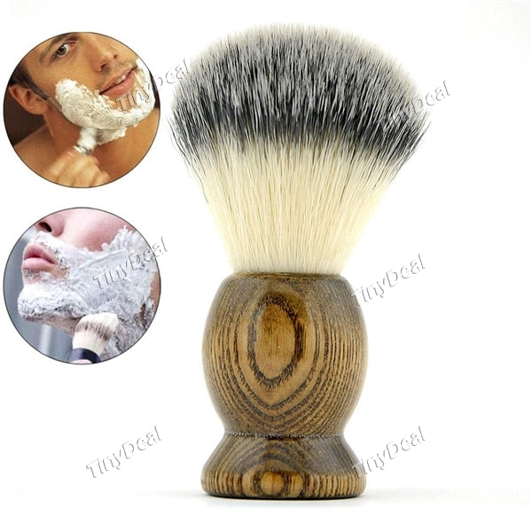 Men's Pure Boar Bristle Wood Shaving Brush with Stand for Wet Shave Face Cleaning