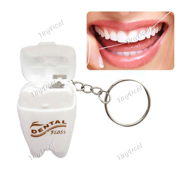 15m Portable Mint Dental Floss with Key Chain Dental Hygiene Tooth Gum Care Tool Teeth Keychain