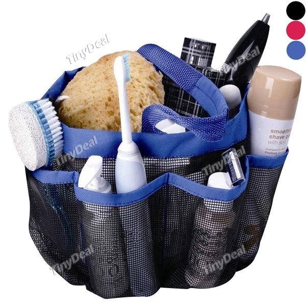 Mesh Shower Caddy - Quick Dry 8 Pockets Mesh Portable Shower Tote Bag Hanging Toiletry and Bath Organizer with Handle