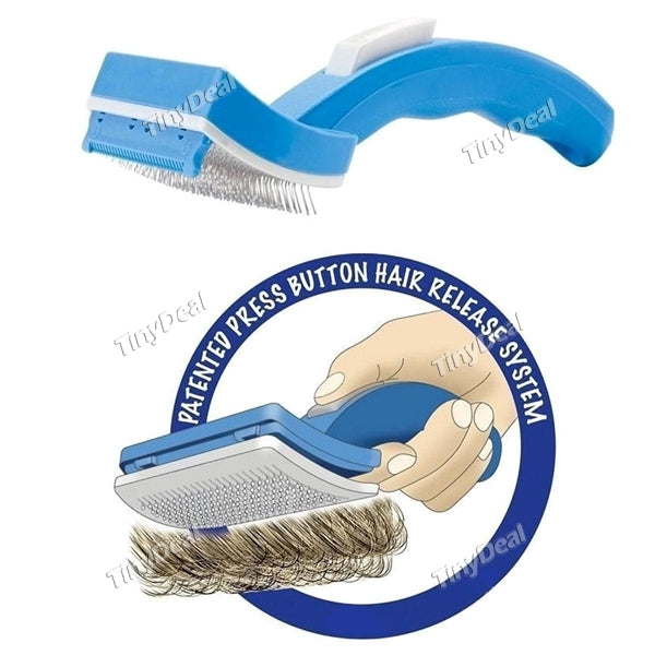 Dog Self Cleaning Grooming Brush with Bonus Pet Trimmer Shedding Grooming Tools for Dogs and Cats