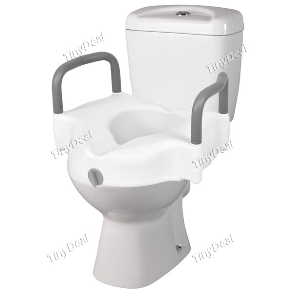 Raised Toilet Seat Portable Elevated Riser Toilet Seat Lifter with Padded Handles for Bathroom Safety